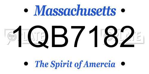 1QB7182 Massachusetts License Plate