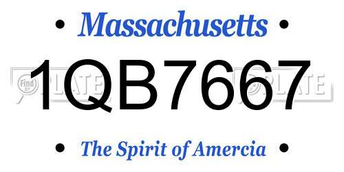 1QB7667 Massachusetts License Plate