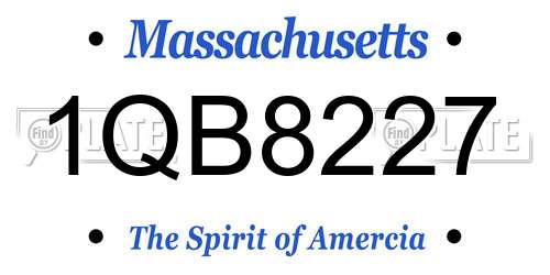 1QB8227 Massachusetts License Plate