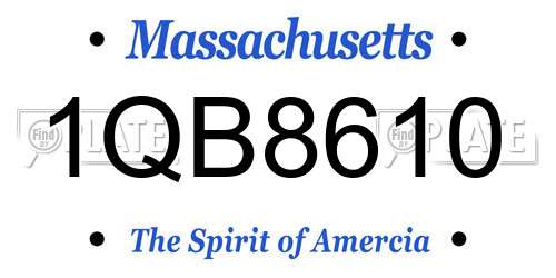 1QB8610 Massachusetts License Plate