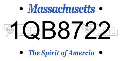 1QB8722 Massachusetts License Plate
