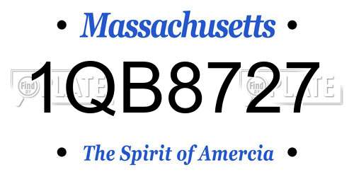 1QB8727 Massachusetts License Plate