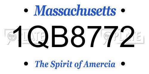 1QB8772 Massachusetts License Plate