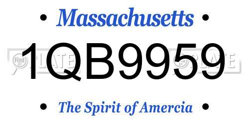1QB9959 Massachusetts License Plate