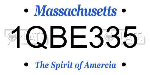1QBE335 Massachusetts License Plate