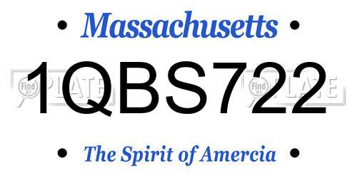 1QBS722 Massachusetts License Plate
