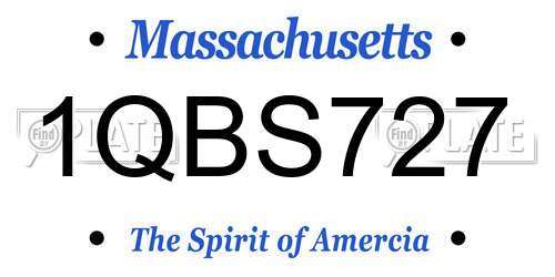 1QBS727 Massachusetts License Plate