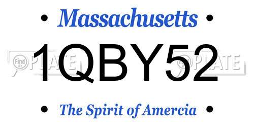 1QBY52 Massachusetts License Plate