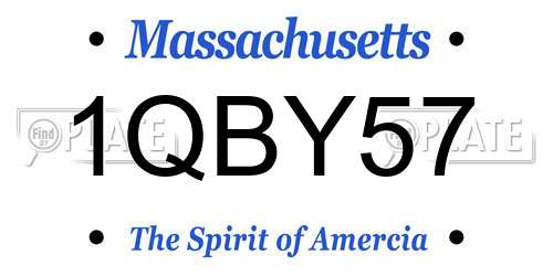 1QBY57 Massachusetts License Plate