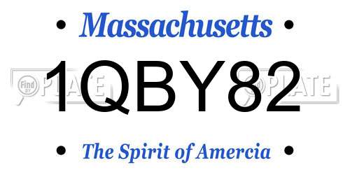 1QBY82 Massachusetts License Plate