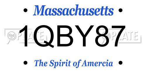 1QBY87 Massachusetts License Plate