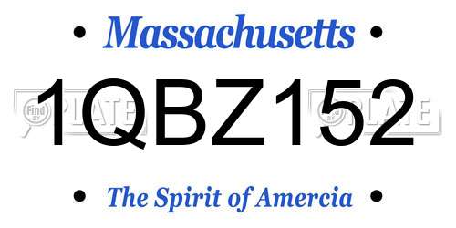 1QBZ152 Massachusetts License Plate