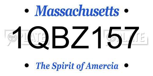 1QBZ157 Massachusetts License Plate