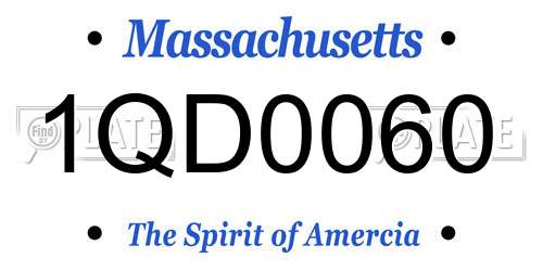 1QD0060 Massachusetts License Plate
