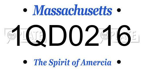 1QD0216 Massachusetts License Plate