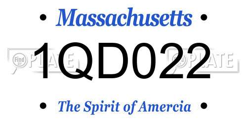 1QD022 Massachusetts License Plate