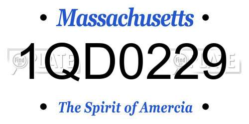 1QD0229 Massachusetts License Plate