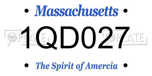 1QD027 Massachusetts License Plate