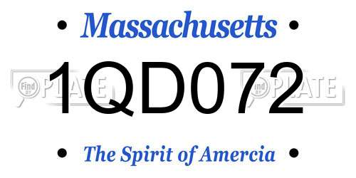 1QD072 Massachusetts License Plate