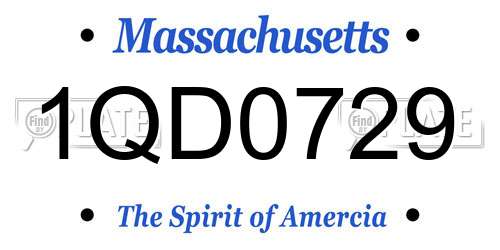 1QD0729 Massachusetts License Plate