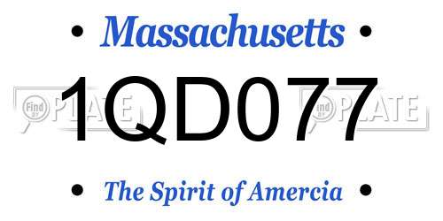 1QD077 Massachusetts License Plate