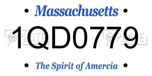 1QD0779 Massachusetts License Plate