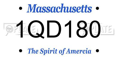 1QD180 Massachusetts License Plate