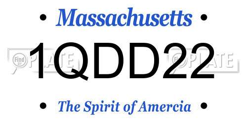 1QDD22 Massachusetts License Plate
