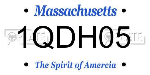1QDH05 Massachusetts License Plate