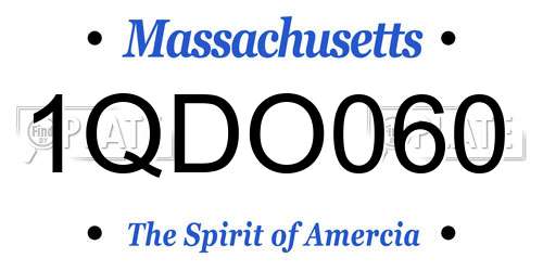 1QDO060 Massachusetts License Plate