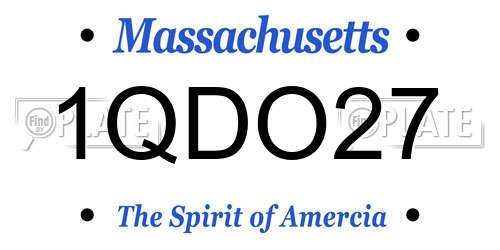 1QDO27 Massachusetts License Plate
