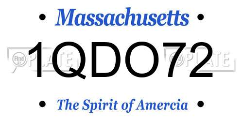 1QDO72 Massachusetts License Plate