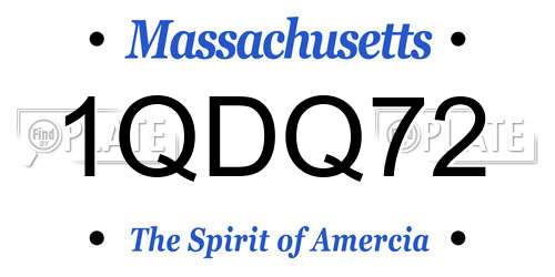 1QDQ72 Massachusetts License Plate