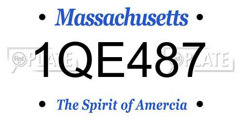 1QE487 Massachusetts License Plate