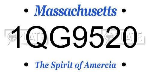 1QG9520 Massachusetts License Plate