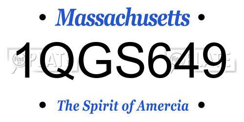 1QGS649 Massachusetts License Plate