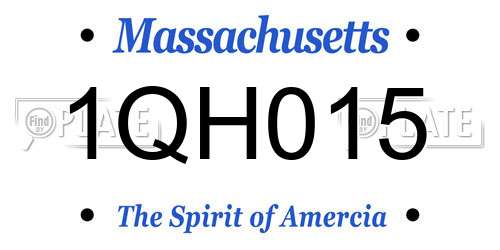 1QH015 Massachusetts License Plate