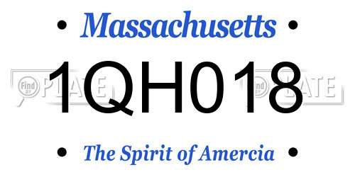 1QH018 Massachusetts License Plate