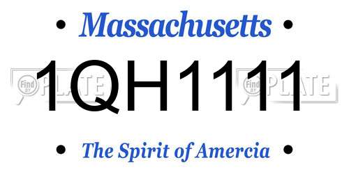1QH1111 Massachusetts License Plate