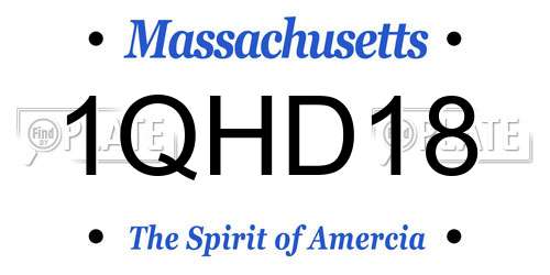 1QHD18 Massachusetts License Plate
