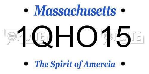 1QHO15 Massachusetts License Plate