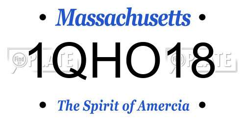 1QHO18 Massachusetts License Plate