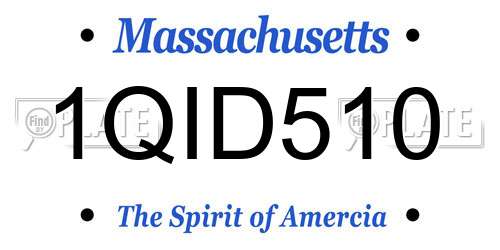 1QID510 Massachusetts License Plate
