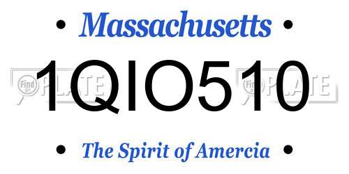 1QIO510 Massachusetts License Plate