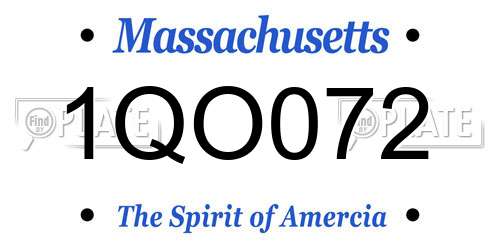 1QO072 Massachusetts License Plate