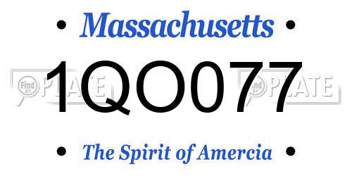 1QO077 Massachusetts License Plate
