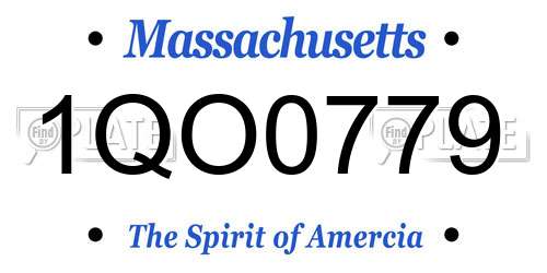 1QO0779 Massachusetts License Plate