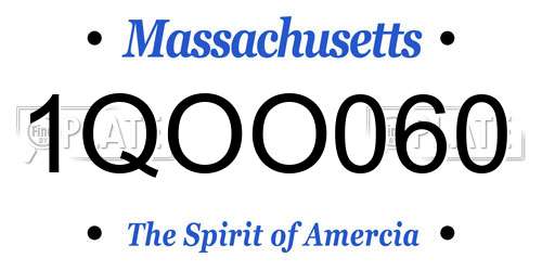 1QOO060 Massachusetts License Plate