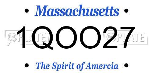 1QOO27 Massachusetts License Plate