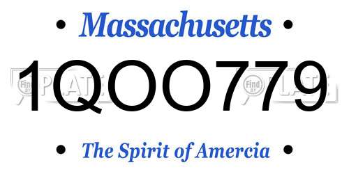 1QOO779 Massachusetts License Plate